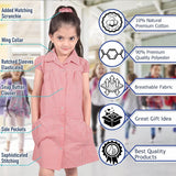 A2Z 4 Kids Girls Dress Pack of 2 School Uniform Pleated Gingham Checked Summer Dressess with Bobble Breathable Comfortable Lightweight Clothing PE Age 3-14 Years