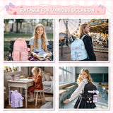 Girls Backpack, Kids Backpack for Girls School Bags with Pen Case, Bow Plaid Book Bag for Elementary Middle Primary High School College