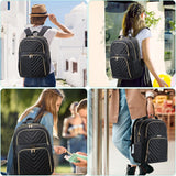 Backpack Women, 15.6 Inch School Backpack Girls Teenager, Laptop Backpack Stylish Daypack Waterproof for School, Uni, Travel, Work, Black