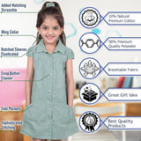 A2Z 4 Kids Girls School Uniform Pleated Gingham Checked Summer Dress with Bobble Age 3 4 5 6 7 8 9 10 11 12 13 14 Years