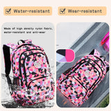 Bansusu Geometric Print Backpacks for Girls Boys School, Capacity School Girls Backpacks for Kids Water-resistant Bookbags, Black-S