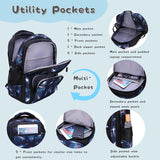 Bansusu Galaxy-Print Backpack Rucksack for Boys Middle-School Elementary Bookbag