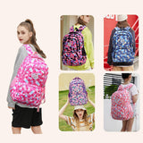 Bansusu Geometric Print Backpacks for Girls Boys School, Capacity School Girls Backpacks for Kids Water-resistant Bookbags, Black-S