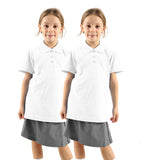 WOOD QUAIL 2 Pack Girls’ Polo Shirts – School Uniform Tops for Kids (Short or Long Sleeve, Ages 4–12)