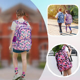 Bansusu Geometric Print Backpacks for Girls Boys School, Capacity School Girls Backpacks for Kids Water-resistant Bookbags, Black-S