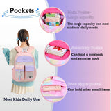 VIDOSCLA Cute Coloful Casual Daypack for Girls,Teens Elementary School Backpack,Primary Book Bags forTeens Gradient purple-L