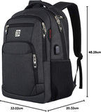 KASIBON Laptop Backpack for Men, Anti-Theft Travel Backpack Business | Water Resistant Work Rucksack for 15.6 Inch Laptop, Large School Bag with Padded Shoulder Straps & Side Bottle Pockets
