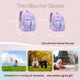 VIDOSCLA Cute Coloful Casual Daypack for Girls,Teens Elementary School Backpack,Primary Book Bags forTeens Gradient purple-L