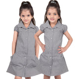A2Z 4 Kids Girls Dress Pack of 2 School Uniform Pleated Gingham Checked Summer Dressess with Bobble Breathable Comfortable Lightweight Clothing PE Age 3-14 Years
