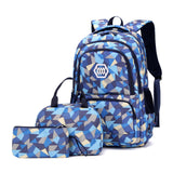 Bansusu Geometric Print Backpacks for Girls Boys School, Capacity School Girls Backpacks for Kids Water-resistant Bookbags, Black-S
