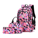 Bansusu Geometric Print Backpacks for Girls Boys School, Capacity School Girls Backpacks for Kids Water-resistant Bookbags, Black-S