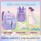 VIDOSCLA Cute Coloful Casual Daypack for Girls,Teens Elementary School Backpack,Primary Book Bags forTeens Gradient purple-L