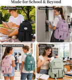 BECOJADDE Backpack School Bag for Women and Girls, 15.6" Laptop, Black 25L | Lightweight rucksack, Water-resistant, Padded shoulder strap, Detachable coin purse, Anti-theft pocket, College, Work, Travel