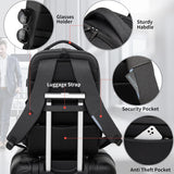 DUSLANG Travel Laptop Backpack, Work Bag Laptop Bag with USB Charging Port, Anti Theft Business Backpack, College School Rucksack for Men and Women, Fits 17 Inch, Black
