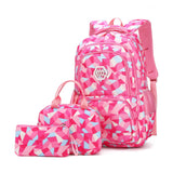 Bansusu Geometric Print Backpacks for Girls Boys School, Capacity School Girls Backpacks for Kids Water-resistant Bookbags, Black-S