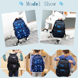 Bansusu Galaxy-Print Backpack Rucksack for Boys Middle-School Elementary Bookbag