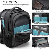 DUSLANG Travel Laptop Backpack, Work Bag Laptop Bag with USB Charging Port, Anti Theft Business Backpack, College School Rucksack for Men and Women, Fits 17 Inch, Black