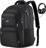 Paude Laptop Backpack,School Backpack Large Bookbag for High School College Students,Black Backpack for Men Office Business,Waterproof