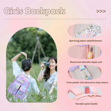 VIDOSCLA Cute Coloful Casual Daypack for Girls,Teens Elementary School Backpack,Primary Book Bags forTeens Gradient purple-L