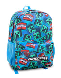 Minecraft Backpack for Boys - Creeper School Bag Kids Rucksack Gift, Black | Adjustable Straps, Fan Merch Book Bag for School, Creeper Keyring Rucksack, Graphic Print Zip-Up School Bag Boys
