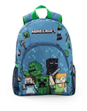 Minecraft Backpack for Boys - Creeper School Bag Kids Rucksack Gift, Black | Adjustable Straps, Fan Merch Book Bag for School, Creeper Keyring Rucksack, Graphic Print Zip-Up School Bag Boys