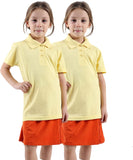 WOOD QUAIL 2 Pack Girls’ Polo Shirts – School Uniform Tops for Kids (Short or Long Sleeve, Ages 4–12)