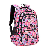 Bansusu Geometric Print Backpacks for Girls Boys School, Capacity School Girls Backpacks for Kids Water-resistant Bookbags, Black-S