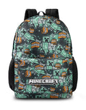 Minecraft Backpack for Boys - Creeper School Bag Kids Rucksack Gift, Black | Adjustable Straps, Fan Merch Book Bag for School, Creeper Keyring Rucksack, Graphic Print Zip-Up School Bag Boys