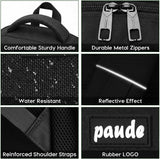 Paude Laptop Backpack,School Backpack Large Bookbag for High School College Students,Black Backpack for Men Office Business,Waterproof