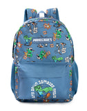 Minecraft Backpack for Boys - Creeper School Bag Kids Rucksack Gift, Black | Adjustable Straps, Fan Merch Book Bag for School, Creeper Keyring Rucksack, Graphic Print Zip-Up School Bag Boys