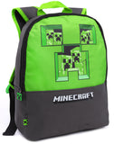 Minecraft Backpack for Boys - Creeper School Bag Kids Rucksack Gift, Black | Adjustable Straps, Fan Merch Book Bag for School, Creeper Keyring Rucksack, Graphic Print Zip-Up School Bag Boys