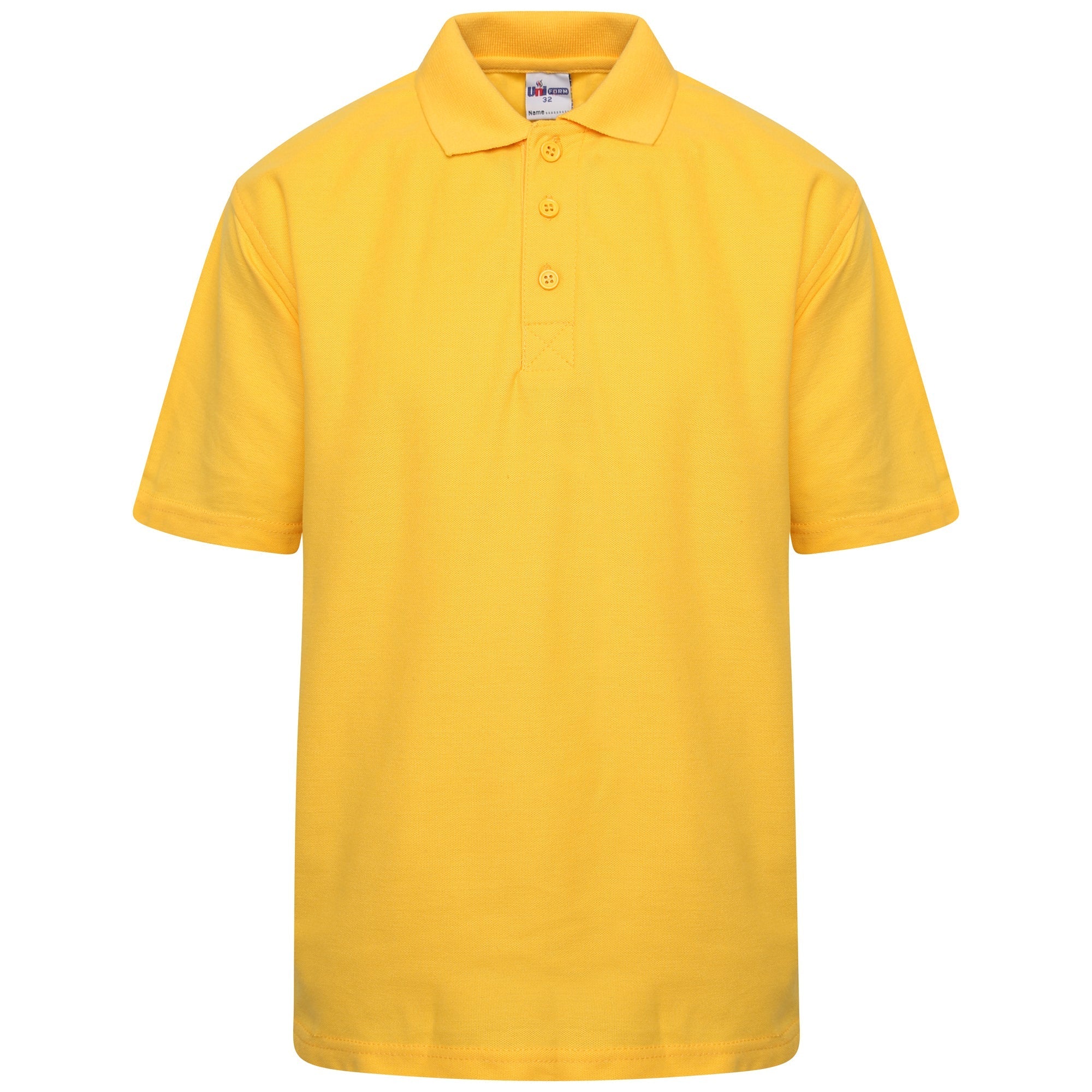Yellow Polo T Shirts Plain Kids School Uniform  T Shirt Boys Girls Tee Top Sports