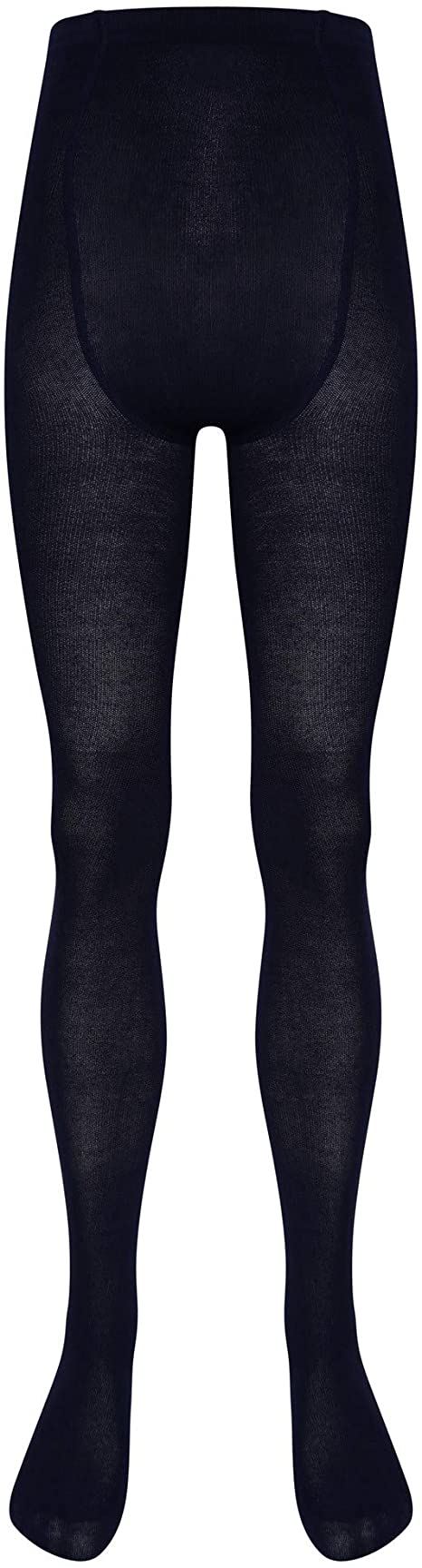 Girls Uniform Tights Leggings Pack Of 2 Girls Tights (3 To 14 Years) - Soft Cotton Rich Lycra School Tights Leggings Comfortable Fit, Black Navy Grey