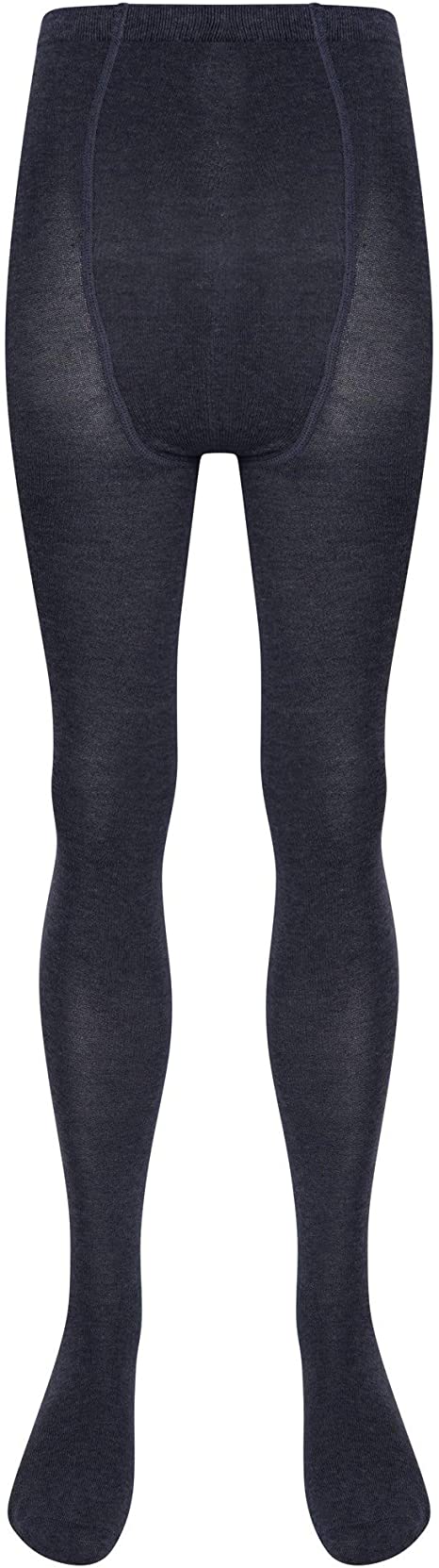 Girls Uniform Tights Leggings Pack Of 2 Girls Tights (3 To 14 Years) - Soft Cotton Rich Lycra School Tights Leggings Comfortable Fit, Black Navy Grey