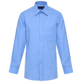 Kids School Uniform Poly Cotton Fabric Blouse Shirt Long Sleeve Girls Children - Colour Blue
