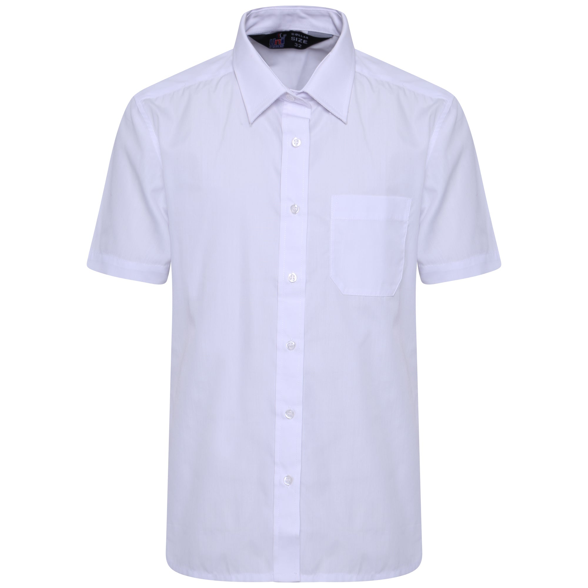 Kids Girls School Uniform Blouse Shirt Short Sleeve Poly Cotton Fabric White Machine Washable