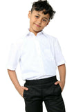 Boys Polycotton Durable Fabric White Short Sleeve Shirt Kids School Uniform