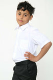 Boys Polycotton Durable Fabric White Short Sleeve Shirt Kids School Uniform