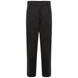Boys Kids Black Half Elastic Waist Trousers School Uniform Trouser Pants