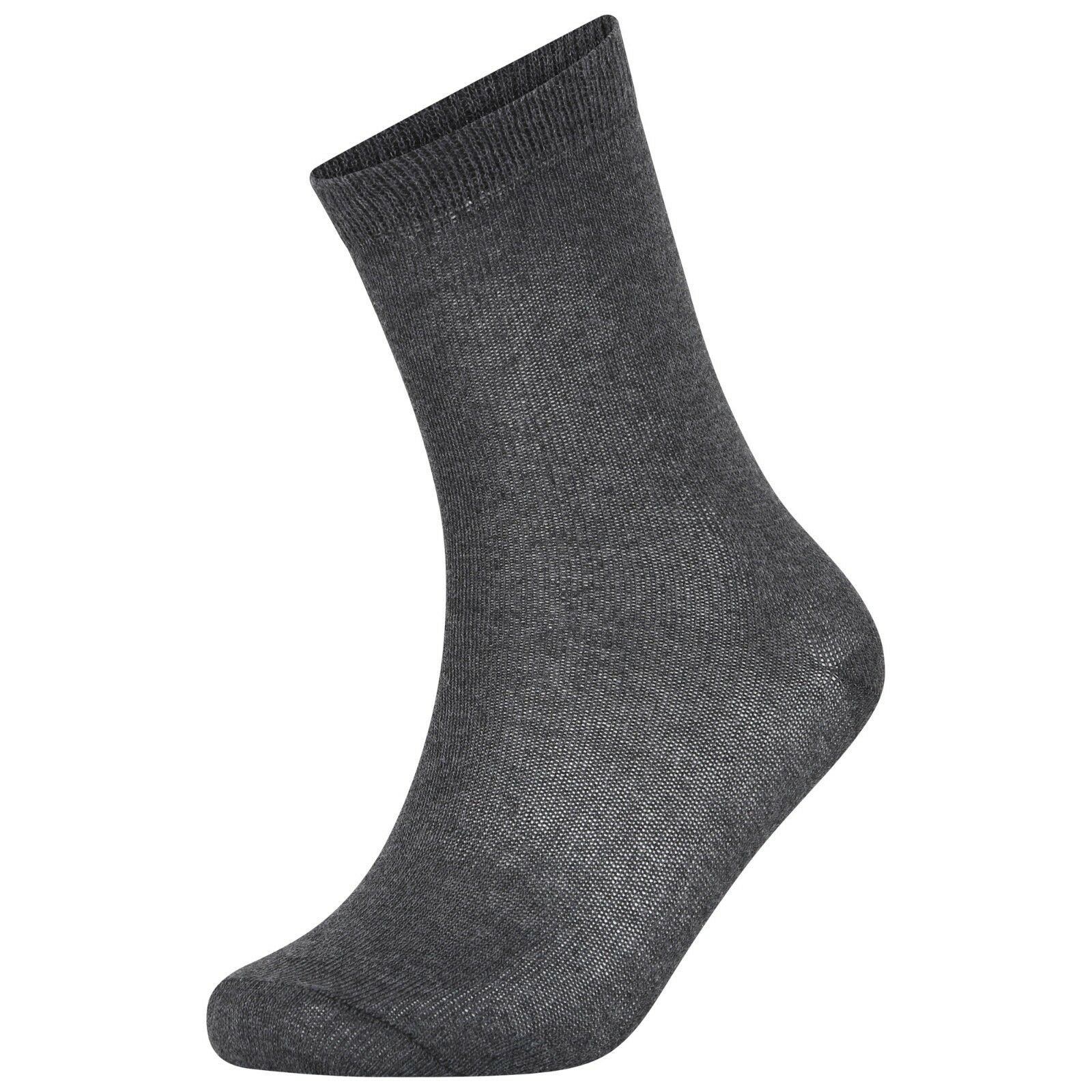 Girls Boys Unisex Children's Kids Ankle Socks Plain Cotton Mix  Back to School Socks 3 Pairs -Grey / Charcoal