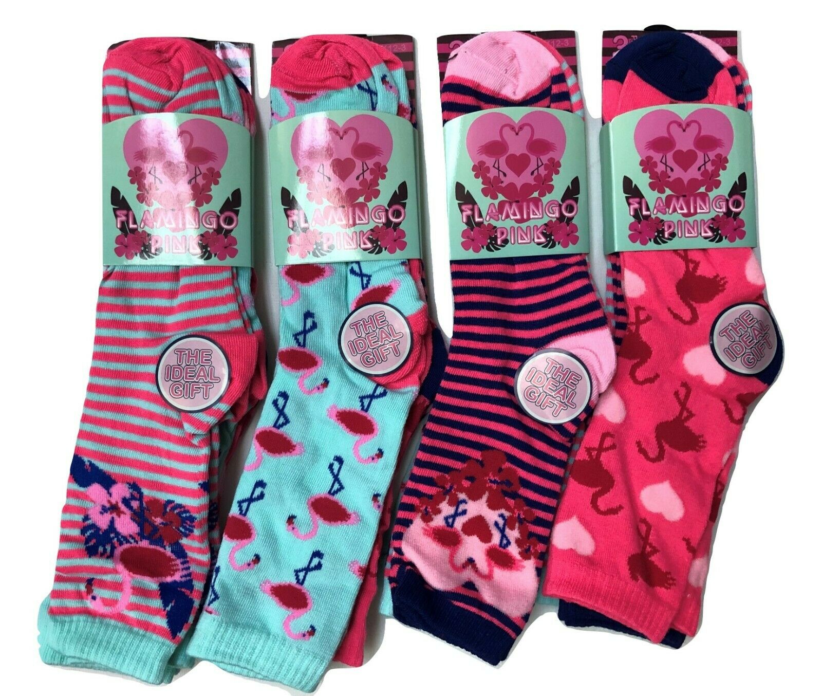 6 Pairs Children Kids Ankle School Socks All Size Soft Daily Socks Flamingo Pattern Girls Boys