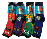 Ankle School Socks 6 Pairs Children Kids All Size Soft Daily Socks Monsters Pattern Girls Boys