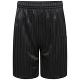 Black Unisex PE School Shadow Stripe Shorts Boys Girls Adult Football Gym Sports Short