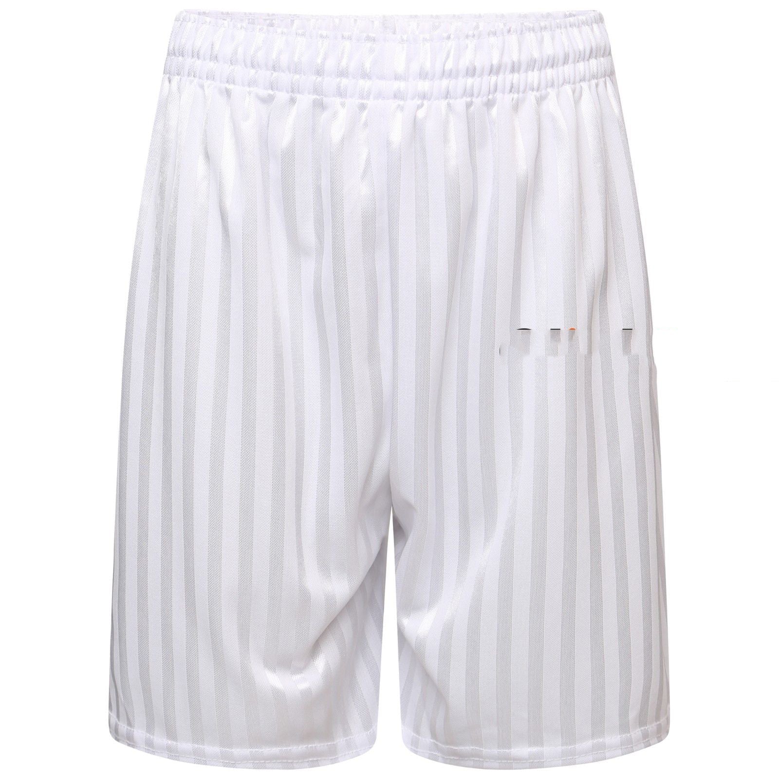 Unisex PE  Boys Girls Adult Football Gym Sports Short School Shadow Stripe Shorts  White