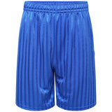 school shadow stripe shorts boys girls adult football gym sports short royal blue unisex pe machine washable
