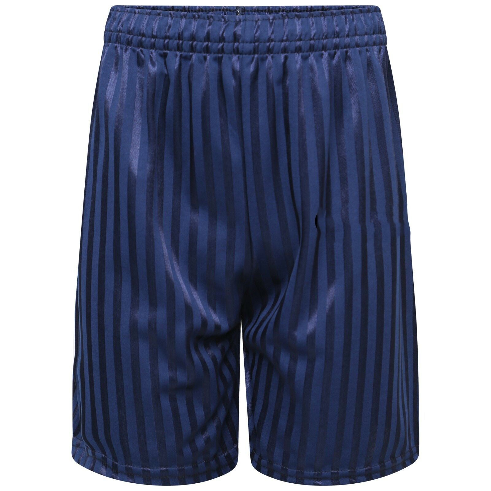 Unisex PE School Shadow Stripe Shorts Boys Girls Adult Football Gym Sports Short -Navy Blue