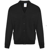 Black Machine Washable School Uniform Fleece Cardigan Button Closure Front For Kids Children Girls Unisex