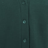 Green School Uniform Machine Washable Fleece Cardigan Button Closure Front  For Kids Children Girls Unisex