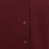 Wine / Burgundy School Uniform Fleece Cardigan Button Closure Front For Kids Children Girls Unisex Machine Washable