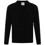 School Uniform Knitted Cardigan V Neck Button UP Front Jumpers -Black Kids Boys Girls